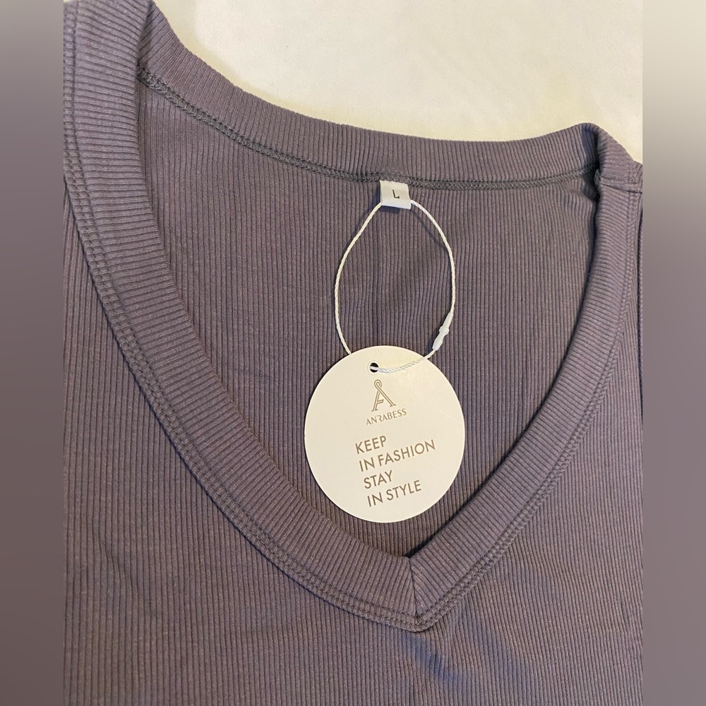 NWT Anrabess V-Neck Ribbed Knit Tank Top - Picture 6 of 16